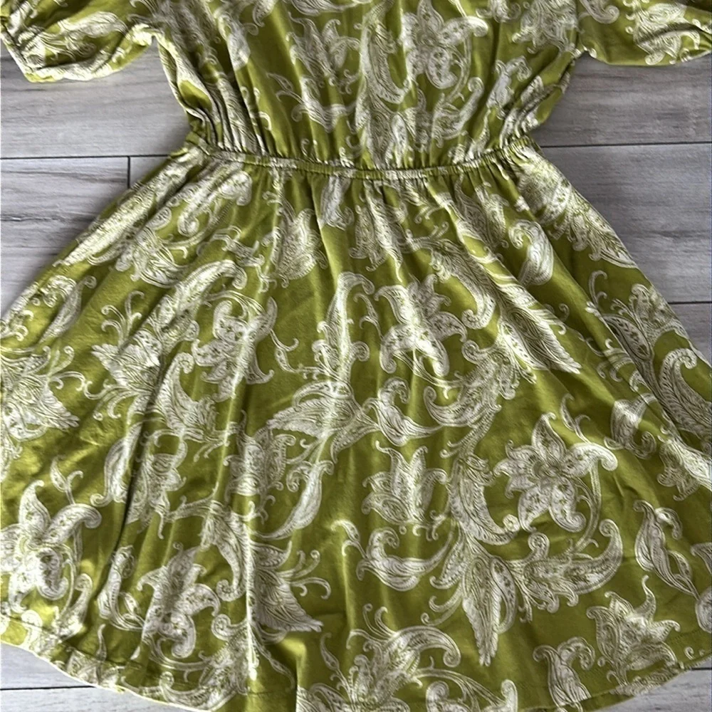 Anthropologie Daily Practice size small green paisley dress